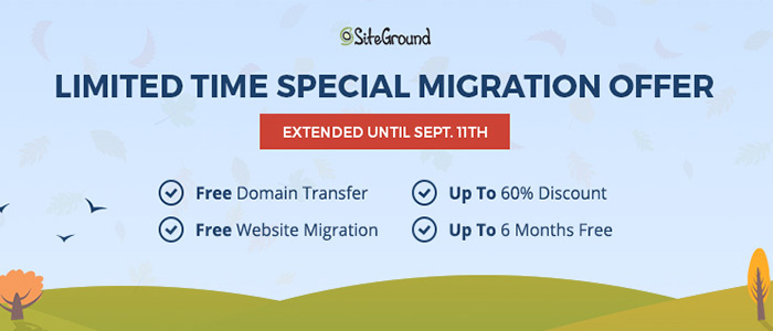 SiteGround limited-time migration offer banner